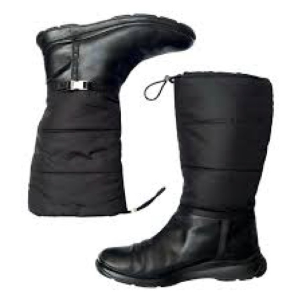 🥾 Prada padded nylon and leather drawstring winter boots - Picture 1 of 11